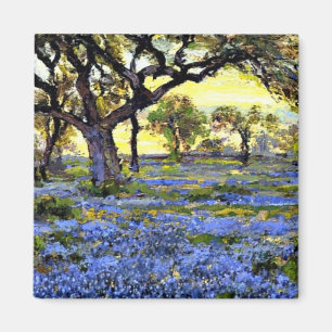 Gamla Live Oak Träd och Bluebells - Onderdonk art Magnet