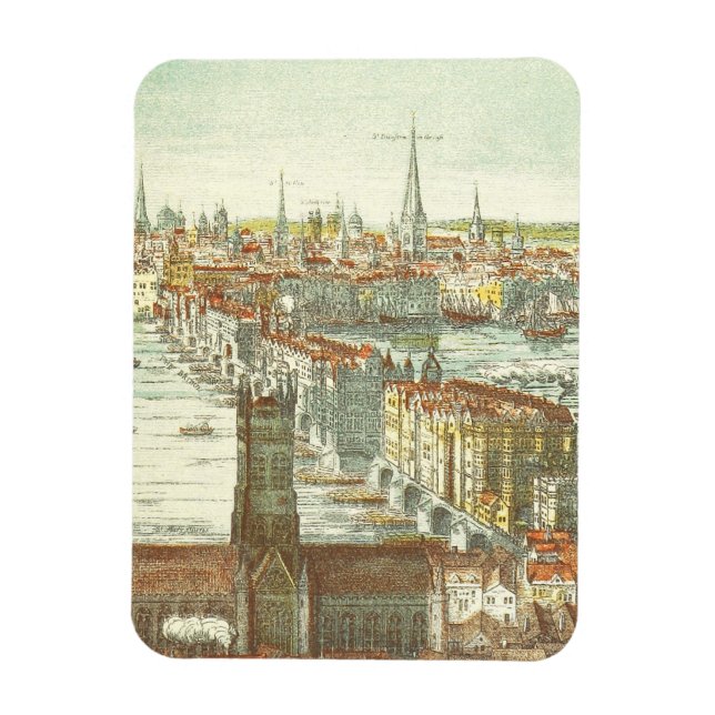 Gamla London Bridge, England Magnet (Vertikal)