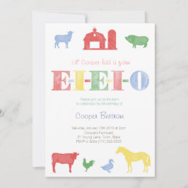 Gamla MacDonald Birthday, Petting Zoo Party Inbjud Inbjudningar