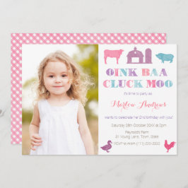 Gamla MacDonald Boskap Party-kort Bild Inbjudningar