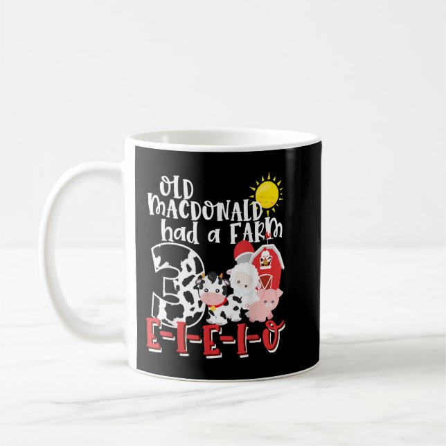 Gamla MacDonald Farm 3:e födelsedagen 3 år gamla B Kaffemugg (Vänster)