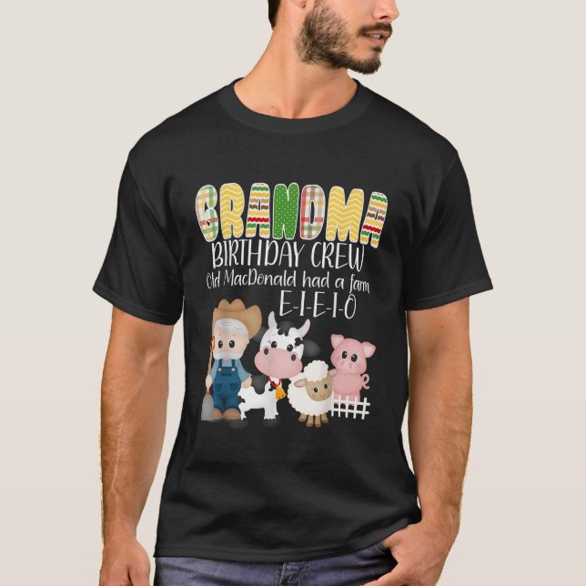 Gamla MacDonald hade en Farm EIO Nursery Sång Gran T Shirt (Framsida)