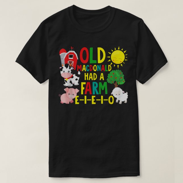Gamla MacDonald hade en Farm Shirt Småbarn Kids Fa T Shirt (Design framsida)