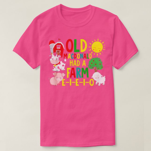 Gamla MacDonald hade en Farm Shirt Småbarn Kids Fa T Shirt (Design framsida)
