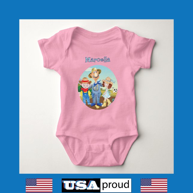 Gamla MacDonalds 🐮 Cute Farm Family Monogram T Shirt (Skapare uppladdad)