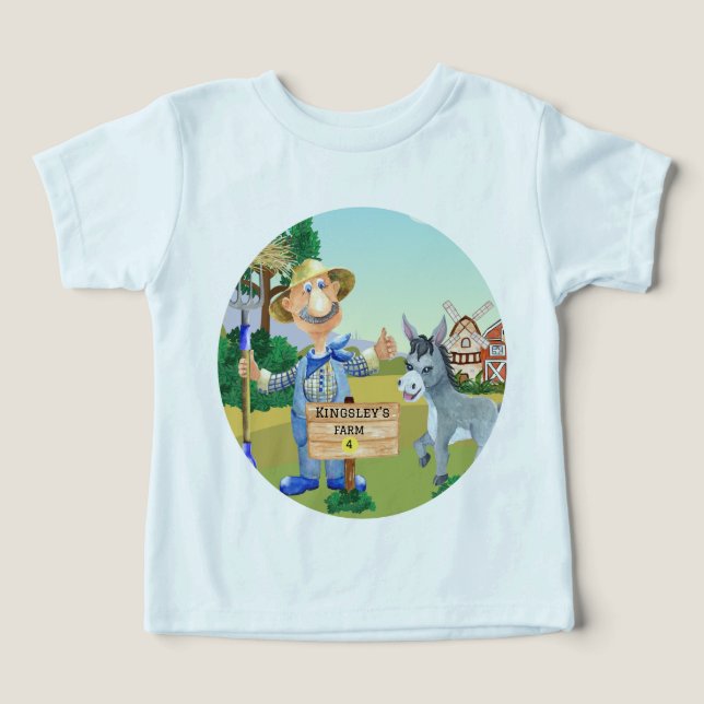 Gamla MacDonald's Farm 🐮 Cute Monogram T Shirt (Design Framsida)
