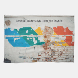 Gamla målade väggar med graffiti kökshandduk