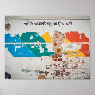Gamla målade väggar med graffiti poster