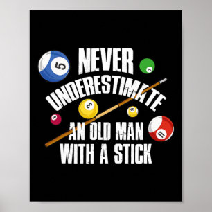 Gamla man Billiards Poster