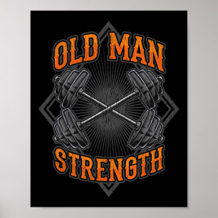 Gamla Man Strength Muscle Gym Training Bodybuildin Poster