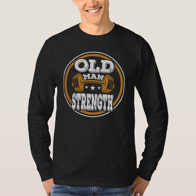 Gamla manhållfastheten Hårt Lifter BodyBuilder T Shirt (Framsida)