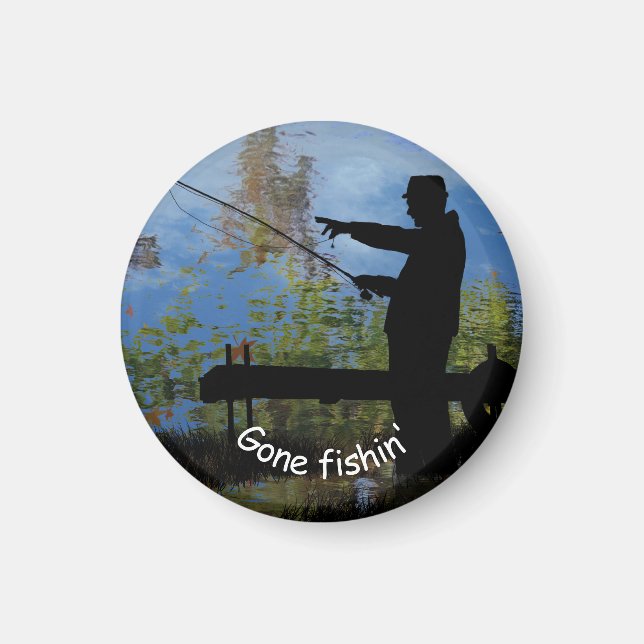 Gamla mannen Fishing Pension Magnet (Framsidan)