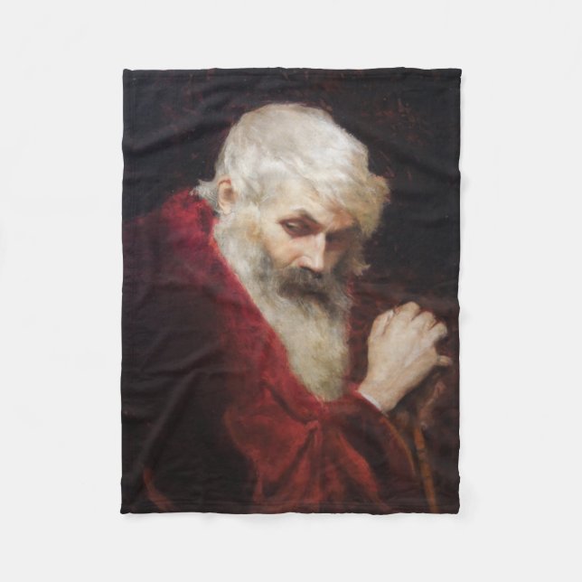 Gamla mannen i en röd Jacka (Jultomten) (jul) Fleecefilt (Framsidan)