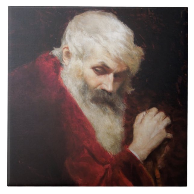 Gamla mannen i en röd Jacka (Jultomten) (jul) Kakelplatta (Framsidan)