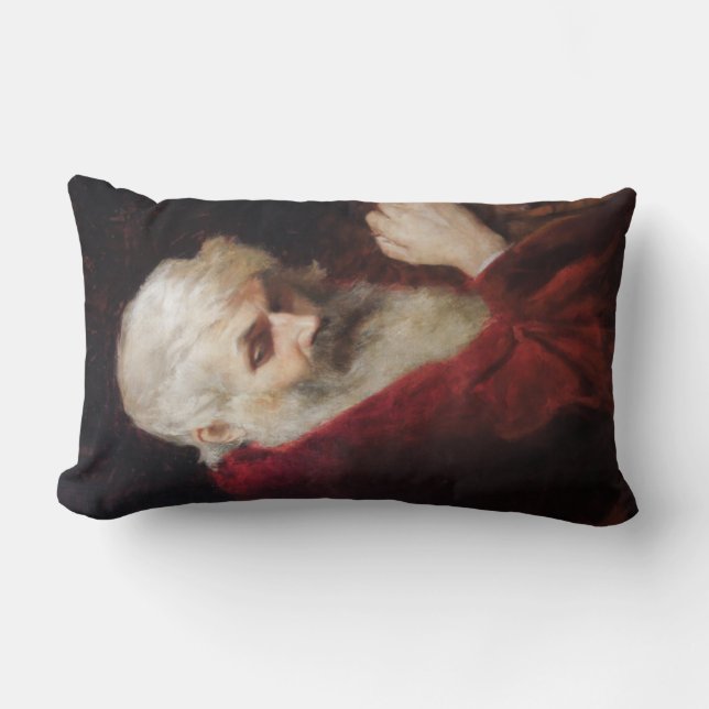 Gamla mannen i en röd Jacka (Jultomten) (jul) Lumbarkudde (Framsida)