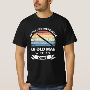 Gamla mannen med Oboe Music Gift Pappa T Shirt