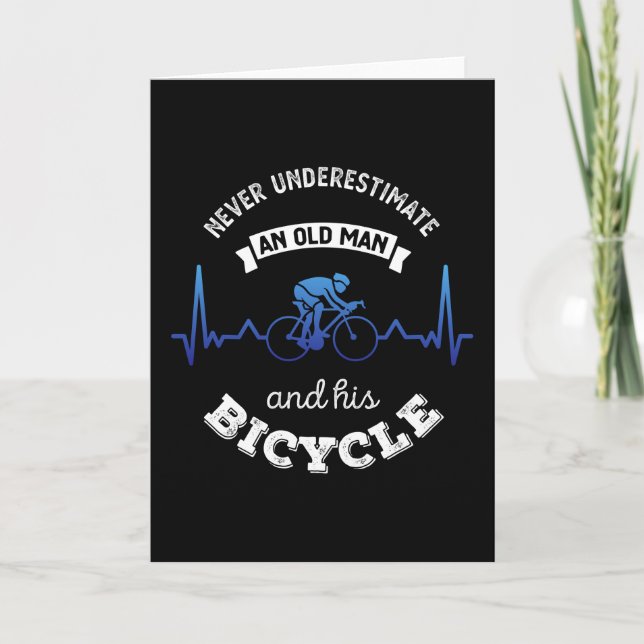 Gamla mannen och hans cykliska cykling Gift Pappa Kort (Framsida)