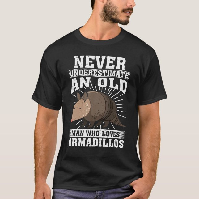 Gamla mannen som Kärlek Armadillos T Shirt (Framsida)