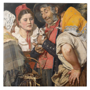 Gamla mannens skatt (The Cat) (av Karl Gussow) Kakelplatta