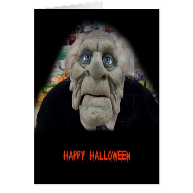 Gamla mansmask i svart bakgrund hälsningskort (Framsidan)