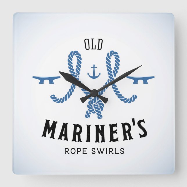 Gamla Mariner Poster Fyrkantig Klocka (Framsida)
