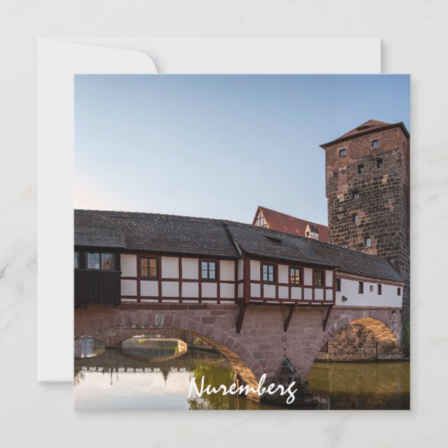 Gamla medeltida bron i Nürnberg, Tyskland (Framsida)