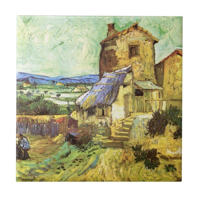 Gamla Mill av Vincent van Gogh Kakelplatta (Framsidan)