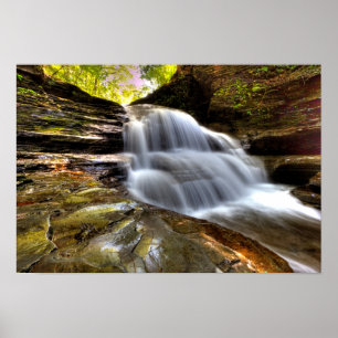 Gamla Mill Falls, Robert Treman State Park, NY Poster