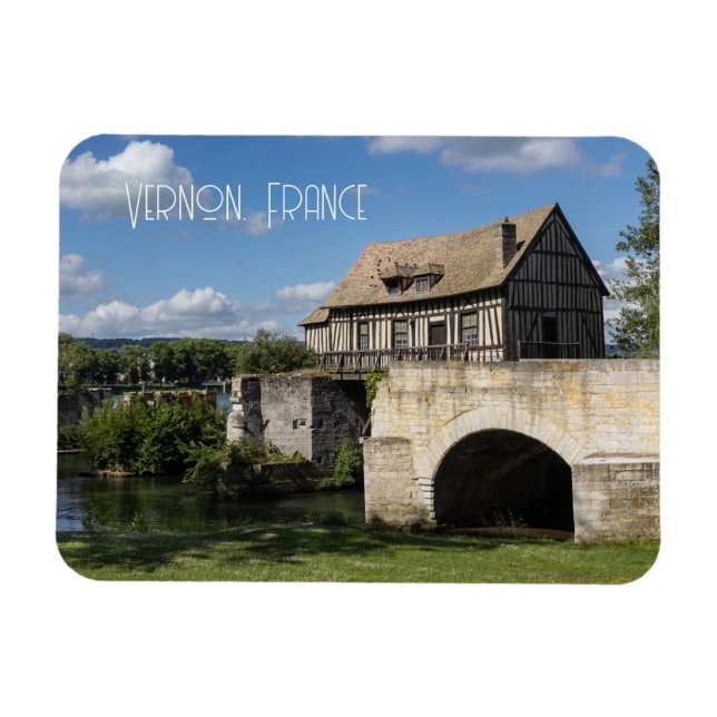 Gamla Mill vid floden Seine, Vernon Magnet (Horisontell)
