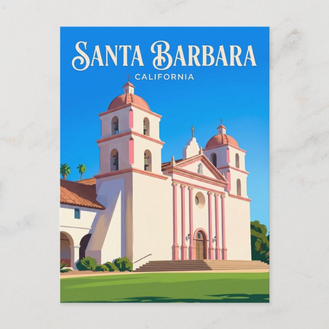 Gamla Mission Santa Barbara USA Vykort (Framsida)