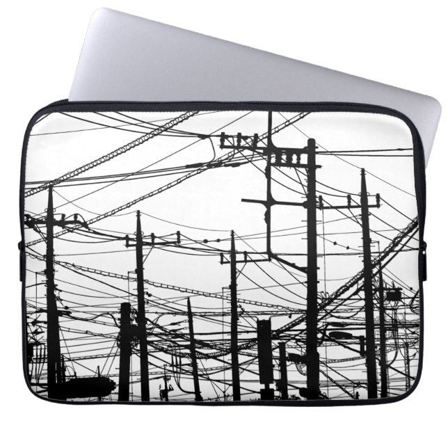 Gamla Mobila och kraftfulla Linjer Laptop Fodral (Framsidan)
