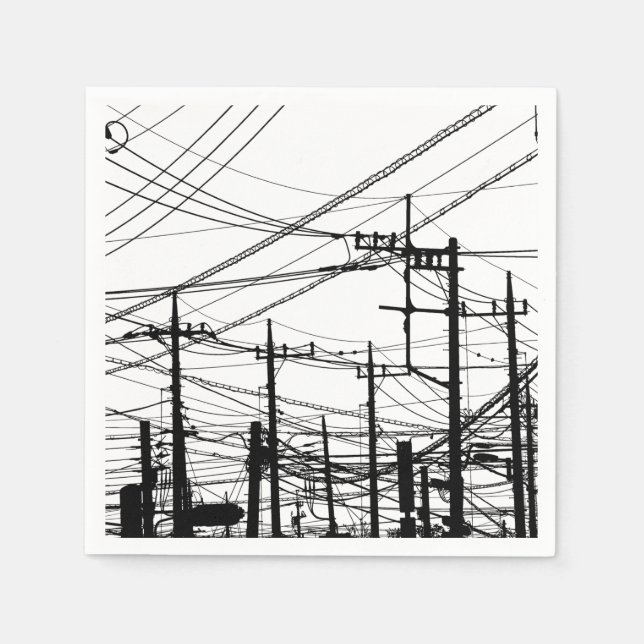 Gamla Mobila och kraftfulla Linjer Pappersservett (Framsidan)