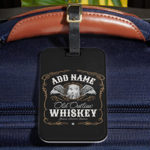 Gamla Moonshine Whiskey-etiketten LÄGG TILL BILD F Bagagebricka