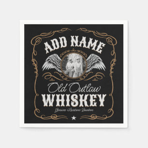 Gamla Moonshine Whiskey-etiketten LÄGG TILL BILD F Pappersservett
