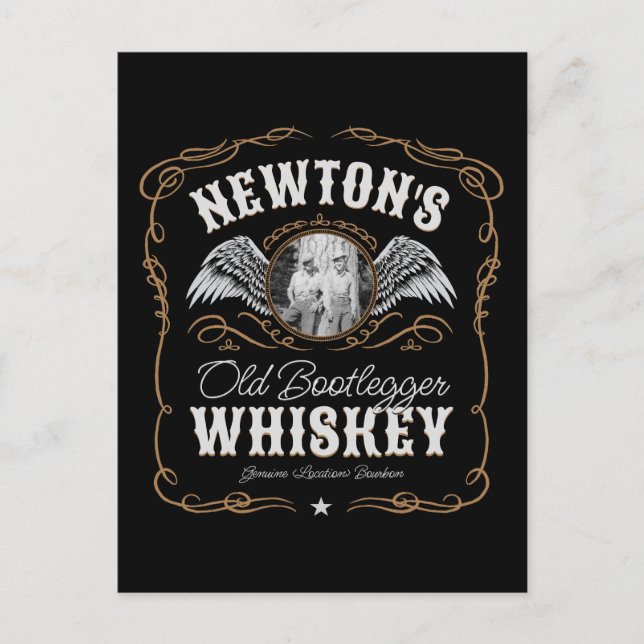 Gamla Moonshine Whiskey-etiketten LÄGG TILL BILD F Vykort (Framsida)