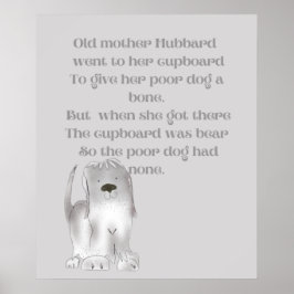 Gamla Mor Hubbard i grått Poster