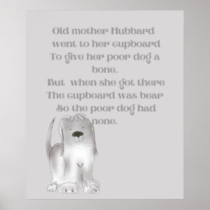 Gamla Mor Hubbard i grått Poster