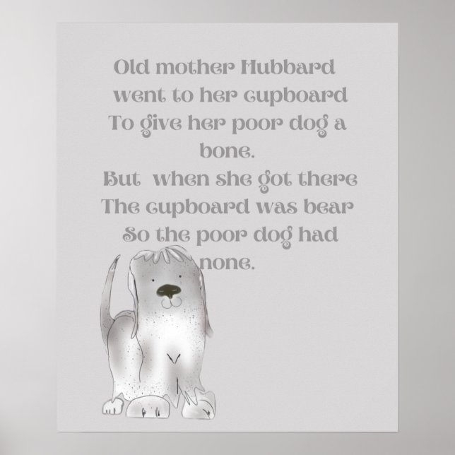 Gamla Mor Hubbard i grått  Poster (Framsidan)