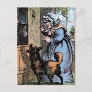 Gamla Mor Hubbard och hennes Hund Vykort