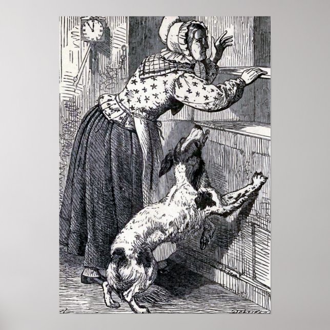 "Gamla Mor Hubbard" Vintageillustration Poster (Framsidan)