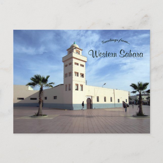 Gamla moskén i Dakhla Westerna Sahara Vykort (Framsida)