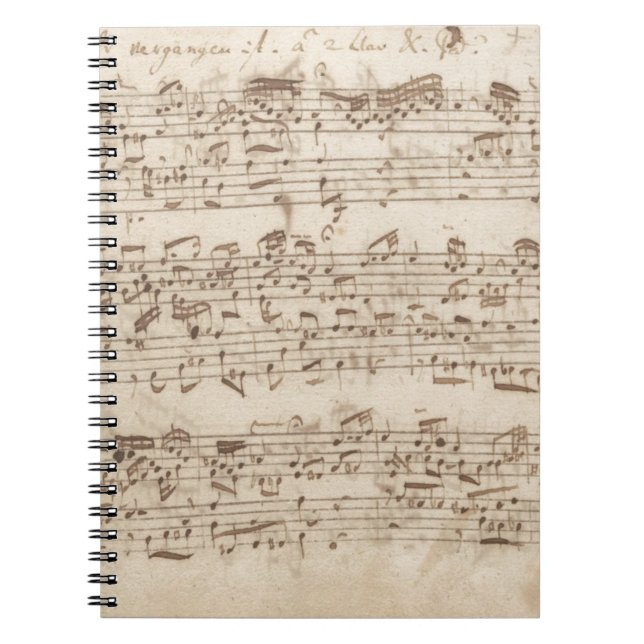 Gamla Musik noter - Bach Music Lakan Anteckningsbok (Framsidan)