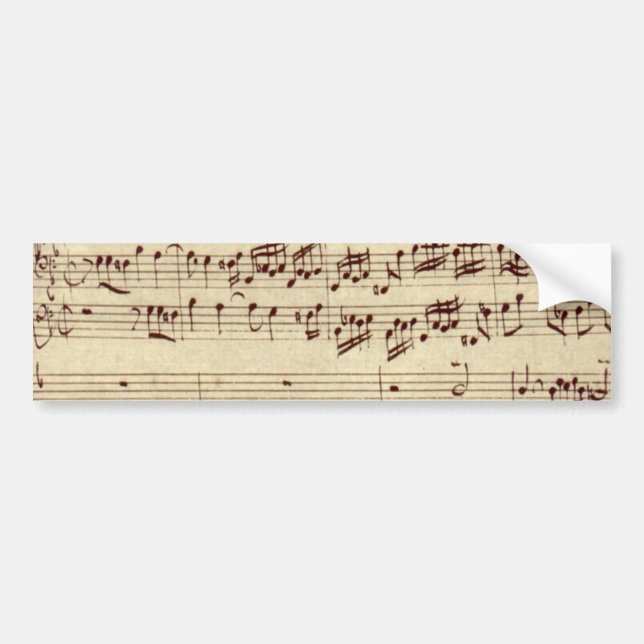 Gamla Musik noter - Bach Music Lakan Bildekal (Framsidan)