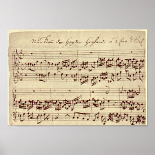 Gamla Musik noter - Bach Music Lakan Poster