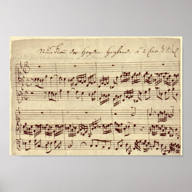 Gamla Musik noter - Bach Music Lakan Poster (Framsidan)
