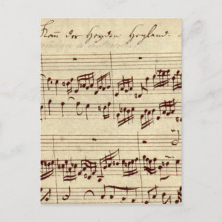 Gamla Musik noter - Bach Music Lakan Vykort