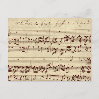 Gamla Musik noter - Bach Music Lakan Vykort