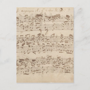 Gamla Musik noter - Bach Music Lakan Vykort