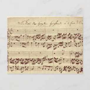 Gamla Musik noter - Bach Music Lakan Vykort