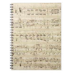 Gamla Musik noter - Chopin Music Lakan Anteckningsbok Med Spiral